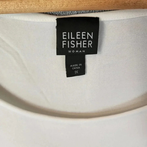 New Eileen Fisher Tank Top Women's Size 1X White 100% Silk Sleeveless Stretchy - Picture 3 of 5